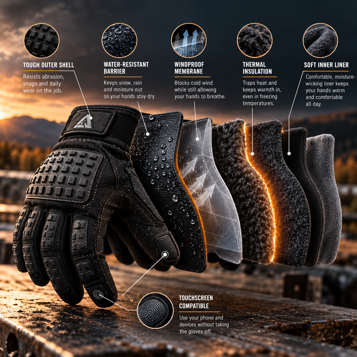 Thermal Gloves – Tough Edition Insulated Work Gloves